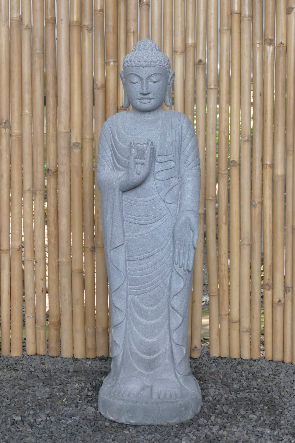  Product image 2 of the product “Standing Buddha with Lotus Flower, ca. 123 cm H ”